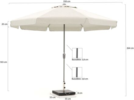 Aruba parasol ø 350cm - Laagste prijsgarantie! Grijs