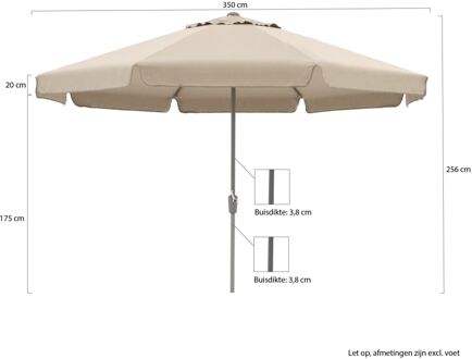 Aruba parasol ø 350cm - Laagste prijsgarantie! Taupe