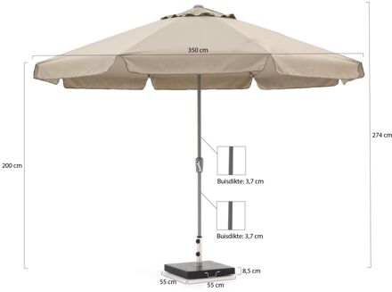 Aruba parasol ø 350cm - Laagste prijsgarantie! Taupe
