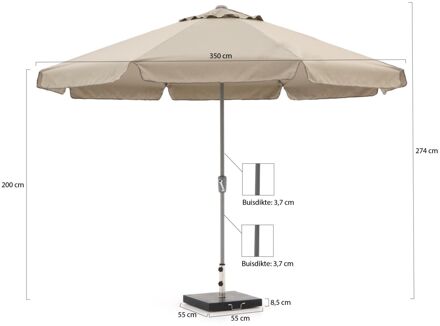 Aruba parasol ø 350cm - Laagste prijsgarantie! Taupe