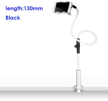 Arvin Flexibel Lange Arm Mobiele Telefoon Houder Voor iPhone 8 X XR Roterende Flexibele Desktop Bed Lui Beugel Mobiele Telefoon Ondersteuning stand zwart 130mm