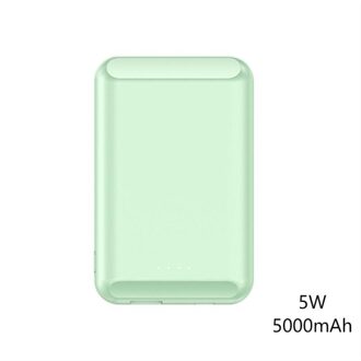 Arvin15W Magnetische Charger Power Bank Voor Magsafe Iphone12pro Max Mini Draadloze Opladen Pd Powerbank 5000Mah Mobilephone Batterij groen 5W