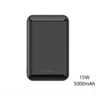 Arvin15W Magnetische Charger Power Bank Voor Magsafe Iphone12pro Max Mini Draadloze Opladen Pd Powerbank 5000Mah Mobilephone Batterij zwart 15W