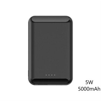 Arvin15W Magnetische Charger Power Bank Voor Magsafe Iphone12pro Max Mini Draadloze Opladen Pd Powerbank 5000Mah Mobilephone Batterij zwart 5W