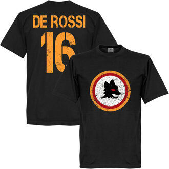 AS Roma Vintage Logo De Rossi T-Shirt - Zwart - XXXL