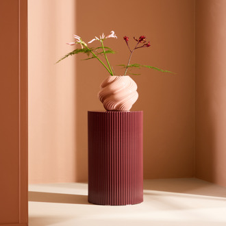 Asa houten bijzettafel bordeaux rood - Ø 31 cm