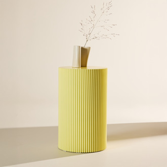 Asa houten bijzettafel geel - Ø 31 cm