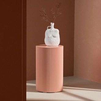 Asa houten bijzettafel zacht roze - Ø 31 cm