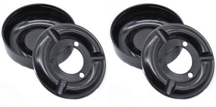 Asbak - 2x - zwart - melamine - D11,5 x H5 cm - terras asbak