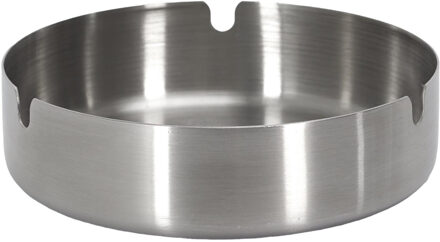 asbak - 4x - metaal - zilver - D12 cm - rond