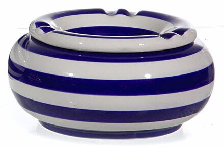 Asbak blauw/wit gestreept 13,5 cm - Action products