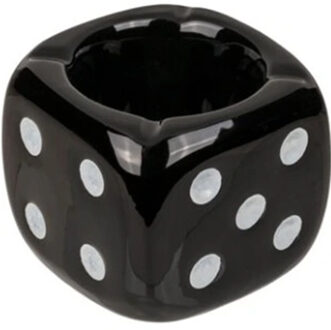 Asbak dobbelsteen - buiten/binnen - zwart - 8 x 8 x 8 cm - keramiek