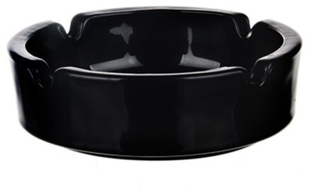 Asbak - glas - D11 cm - zwart - voor binnen en buiten