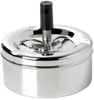 Asbak met drukknop - chroom