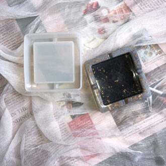Asbak Siliconen Mal Epoxyhars Mal Ronde Vierkante Vorm Resin Tray Mold Handgemaakte Diy Kristal Epoxy Ambachten Home Decoratie plein