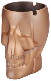 Asbak Vlamvertragende Asbak Aluminiumlegering Schedel Desktop Asbak Grappige Asbak Thuis Asbak champagne goud