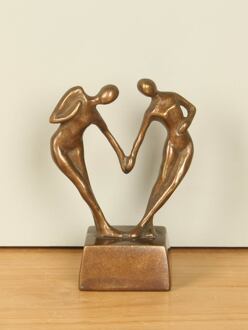 Asbestemming liefdespaar brons, 14 cm