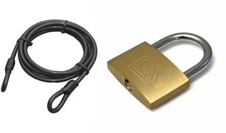 ASF Fischer staalkabel met hangslot 50 mm - kabel geplastificeerd 5m x 12mm - slot met sleutels