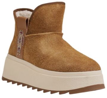 Ash Maanschoen Suède Schapenvacht Platform - maat Bruin