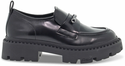 Ash Zwarte platte schoen met decoratief accessoire ASH , Black , Dames - 37 Eu,36 Eu,40 Eu,38 Eu,39 EU