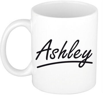 Ashley voornaam kado beker / mok sierlijke letters - gepersonaliseerde mok met naam - Naam mokken Multikleur