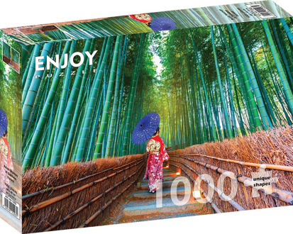 Asian Woman in Bamboo Forest Puzzel (1000 stukjes)