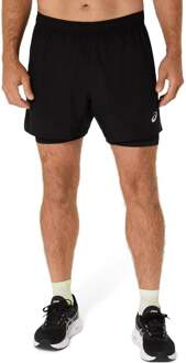 ASICS Core 2in1 5in Hardloopshorts Heren-zwart, zwart - S,M,L,XL,XXL