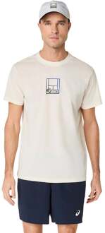 ASICS Court Core Graphic T-shirt Heren-crème - S,XXL