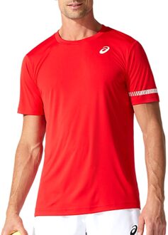 ASICS Court Men Short Sleeve Tee - Rood - Heren - maat  L