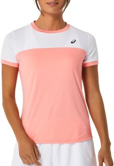 ASICS Court SS Shirt Dames roze - wit - L