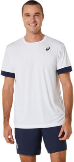 ASICS Court SS Shirt Heren wit - donkerblauw - M