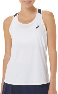 ASICS Court Tank Tennistop Dames wit - donkerblauw - M