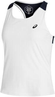 ASICS Court Tank Tennistop Dames wit - donkerblauw - S