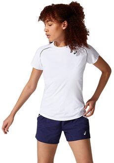 ASICS Court Womens Piping Short Sleeve - Wit - Dames - maat  XL