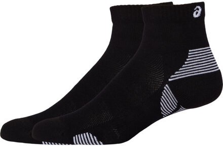 ASICS Cushion Run Quarter Socks 2-Pack - Zwarte Sportsokken - 35 - 38