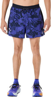 ASICS Fujitrail 5'' Short Heren blauw - M