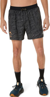 ASICS Fujitrail AOP 5in Hardloopshorts Heren-Zwart - S