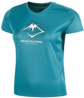ASICS Fujitrail Logo Hardloopshirt Dames-Blauw - XS,S,L