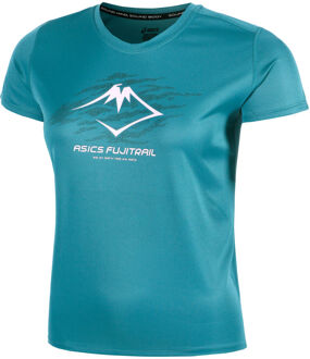 ASICS Fujitrail Logo Hardloopshirt Dames-Blauw