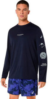ASICS Fujitrail Logo Hardloopshirt Heren-donkerblauw, blauw - M