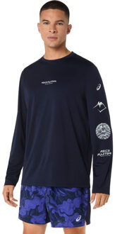 ASICS Fujitrail Logo Longsleeve Heren blauw - XL