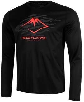 ASICS Fujitrail Logo Longsleeve Heren-Zwart,Oranje - S