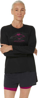 ASICS Fujitrail Logo Longsleeve T-Shirt Dames zwart - M