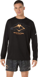 ASICS Fujitrail Logo Longsleeve T-Shirt Heren zwart/zwart - XL