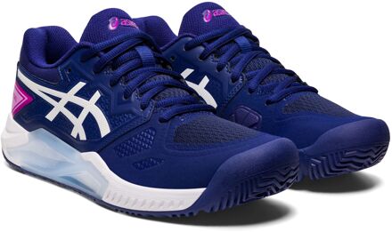 ASICS Gel-Challenger 13 Padelschoenen Dames donker blauw - wit - roze - 41 1/2