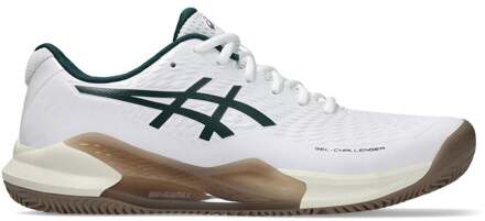 ASICS Gel-Challenger 14 Clay Tennisschoenen Heren-Wit,Donkergroen - 46.5