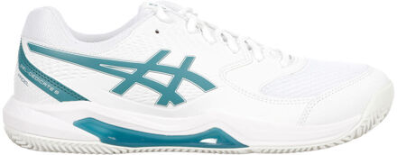 ASICS GEL-DEDICATE 8 PADEL Padel schoen Heren-wit, petrolblauw - 40.5