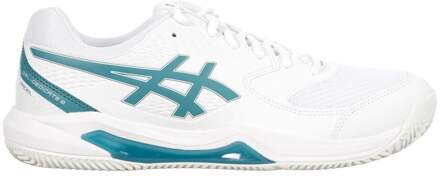 ASICS GEL-DEDICATE 8 PADEL Padel schoen Heren-wit, petrolblauw - 47