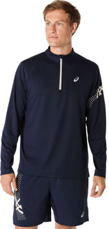 ASICS Icon Half-Zip Longsleeve T-shirt Heren blauw - 2XL