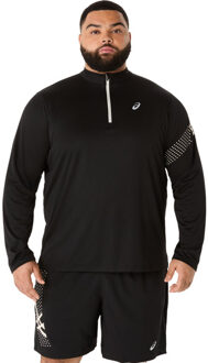 ASICS Icon Half-Zip Longsleeve T-shirt Heren zwart
